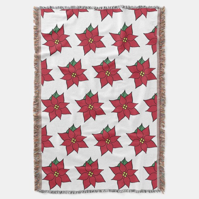 Manta de Navidad de Poinsettia (Frente vertical)