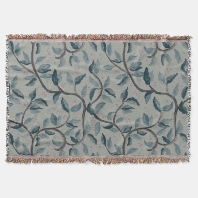 Manta de patrón floral acuarela (Anverso)