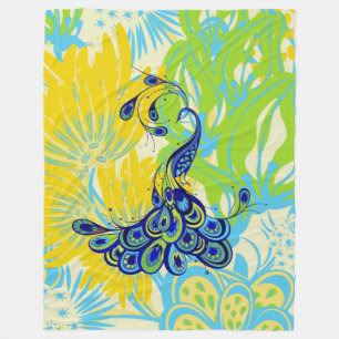 manta de pavo real floral