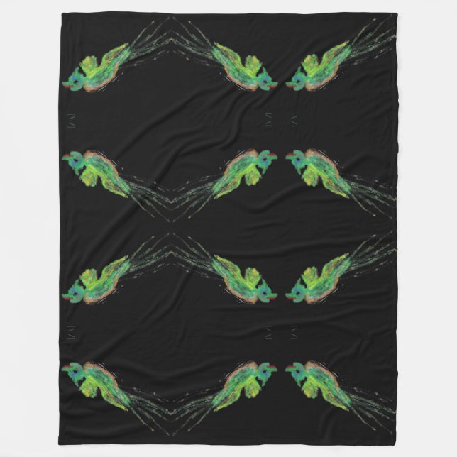 manta de pintura de pájaro verde (Anverso)