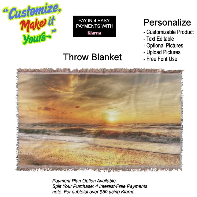 Manta de Playa para Lanzar Atardecer 18 (Sunset Beach Throw Blanket 18.)