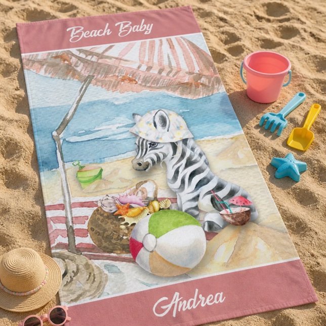 Manta de playa personalizada Baby Zebra (Subido por el creador)