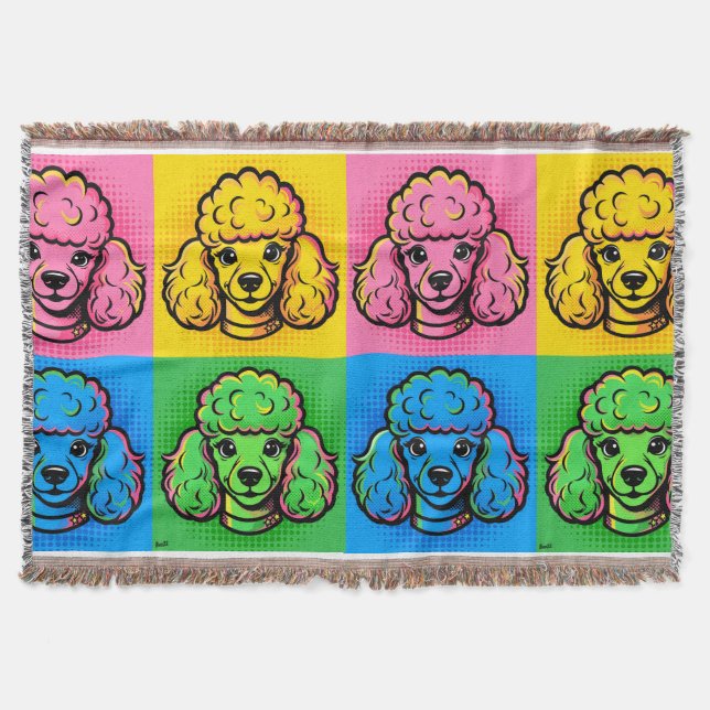 Manta de Poodle de Pop Art (Anverso)