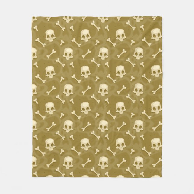 Manta de pulpa temática de cráneo y huesos cruzado (Anverso)