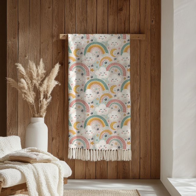 Manta de Sherpa con brillo de arcoíris regalo para (Rainbow Glow Blanket Sherpa Gift for Happy Kids)