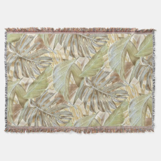 Manta de sherpa de impresión tropical