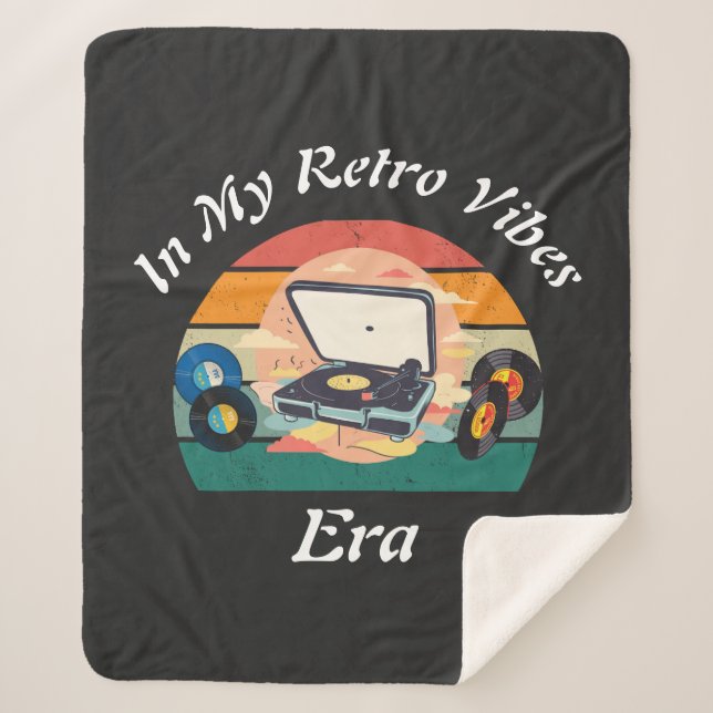 Manta de Sherpa de vinilo retro vintage (Anverso)