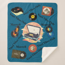 Manta de Sherpa de vinilo retro vintage