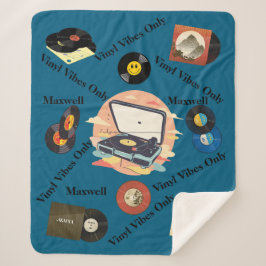 Manta de Sherpa de vinilo retro vintage