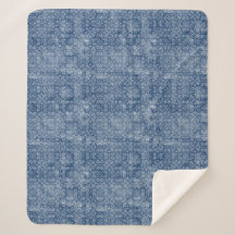 Manta de Sherpa del batik del añil