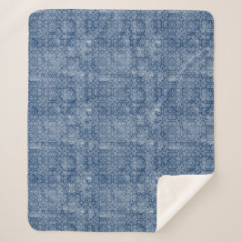 Manta de Sherpa del batik del añil