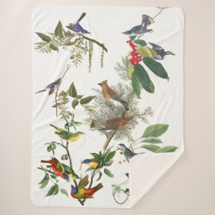 Manta de Sherpa del collage de los pájaros de los