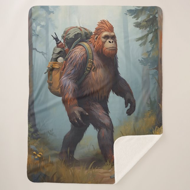 Manta de Sherpa para senderismo con Bigfoot Sasqua (Anverso)