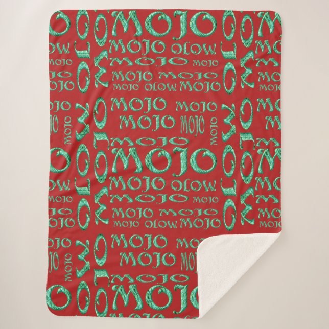 Manta de sherpa roja Mojo (Anverso)