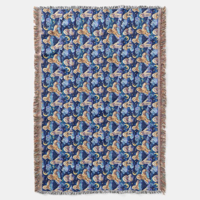 Manta de Toile de Jouy para dormir - Goldendoodle (Frente vertical)