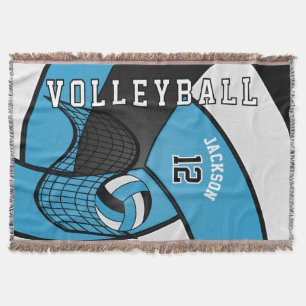 Manta 🏐 de voleibol en un bebé azul, blanco y negro