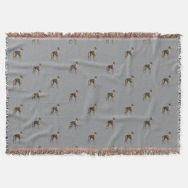 Manta de Whippet - Whippet sobre fondo gris