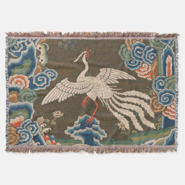 Manta Decoración antigua china de aves (Anverso)