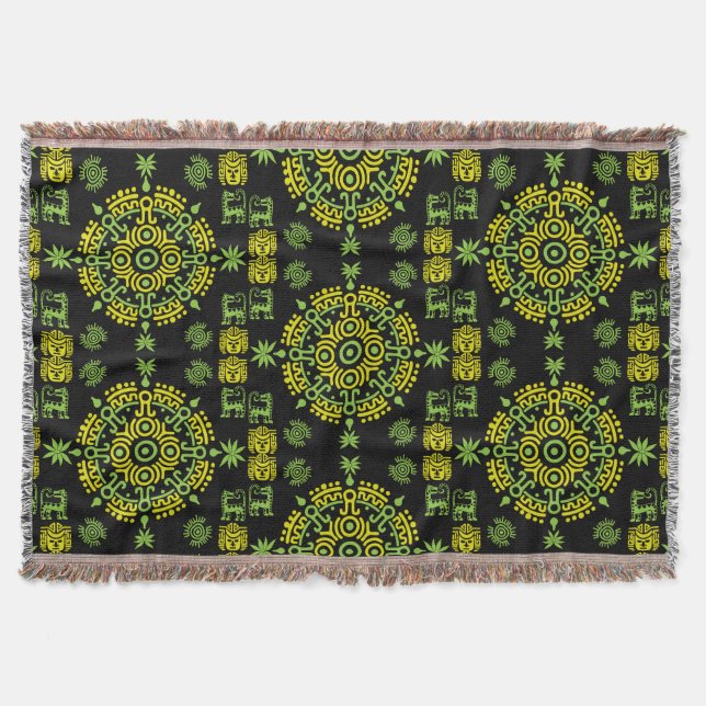 Manta Decoración artística azteca mexicana en casa (Anverso)