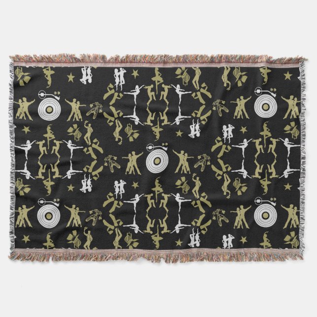 Manta Decoración casera con patrones de bailarina de oro (Anverso)
