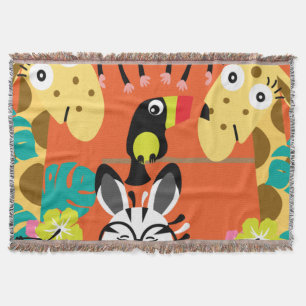 Manta Decoración de animales de la selva de vivero