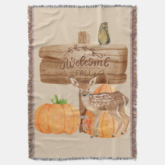 Manta Decoración de bienvenida de otoño (Frente vertical)