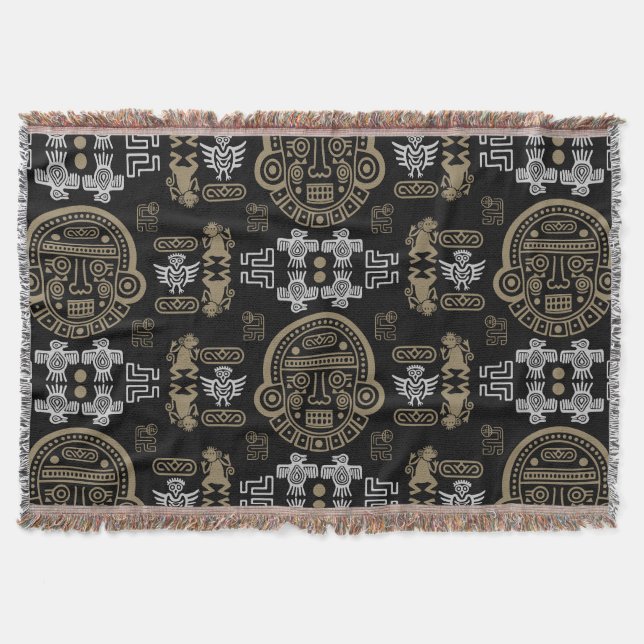 Manta decoración de hogar azteca inca (Anverso)