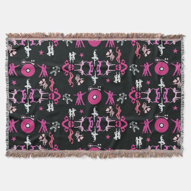 Manta Decoración del hogar con patrones de bailarina ros (Anverso)