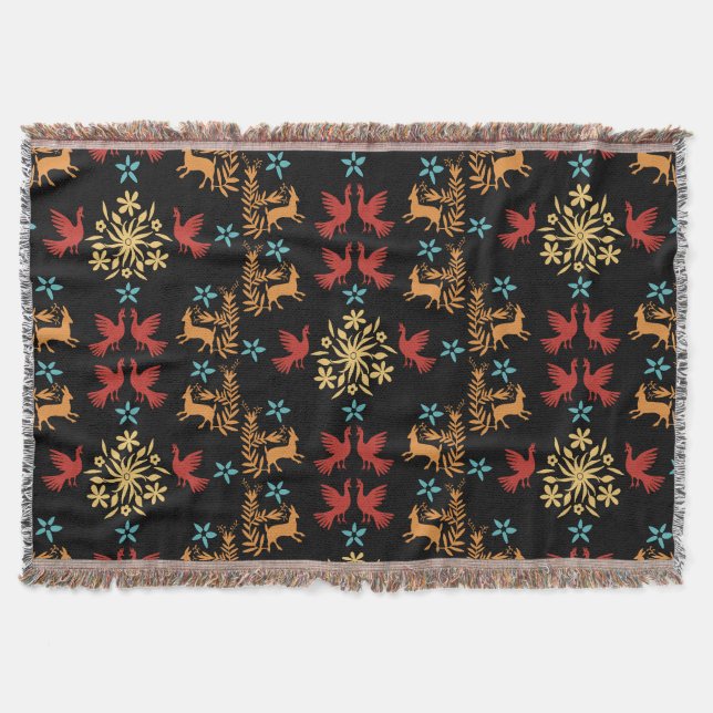 Manta Decoración Otomi Mexicana (Anverso)