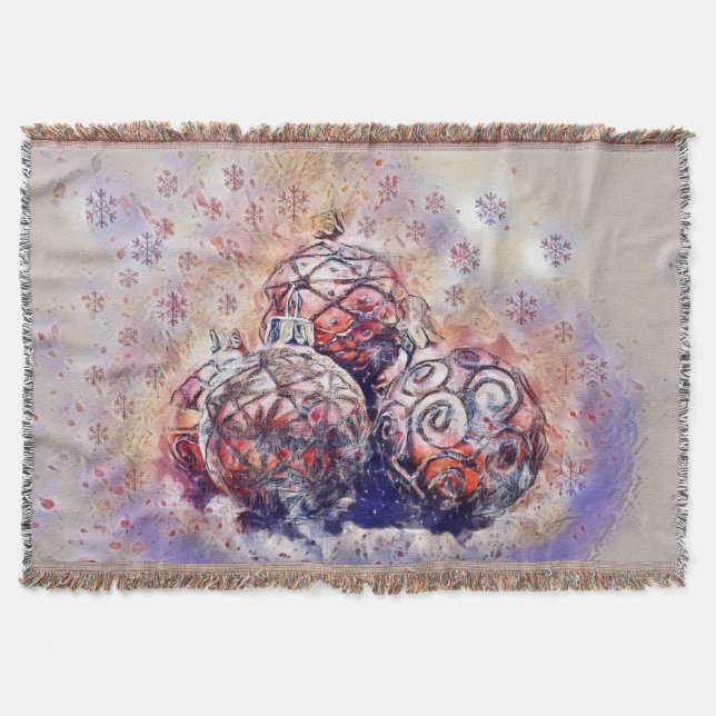 Manta Decoraciones navideñas antiguas Ornamentos Arte mu (Anverso)