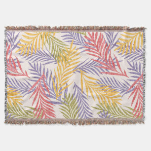 Manta decorativa tropical boho acogedor. Hoja de p