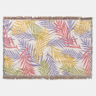 Manta decorativa tropical boho acogedor. Hoja de p