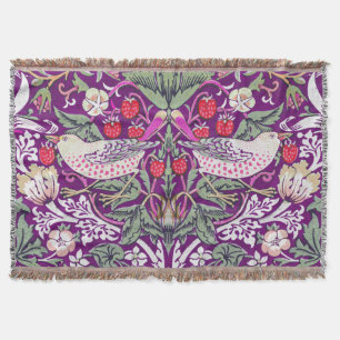 Manta Decorativo Morado William Morris Strawberry Thief