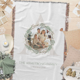 Manta Deep Sage Wreath Monogram Photo Family Keepsake