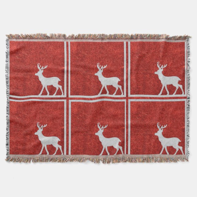 Manta Deer Rustic Cabin Navidades Holiday Blanket Throw (Anverso)