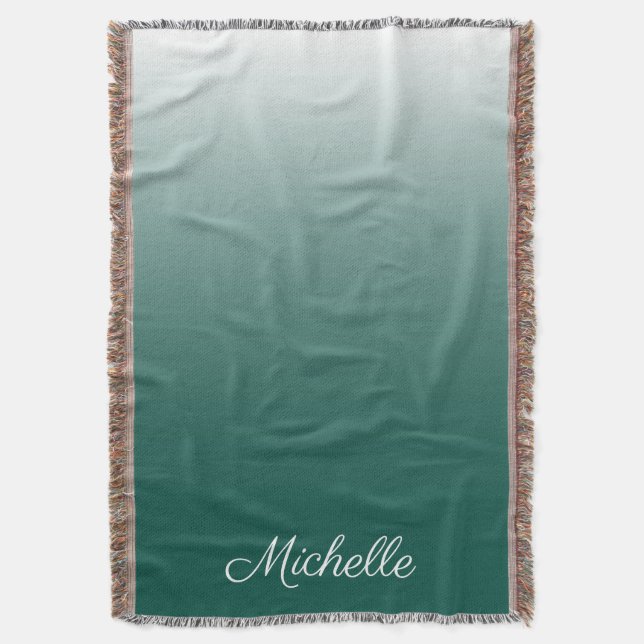 Manta Degradado oscuro personalizado verde (Frente vertical)