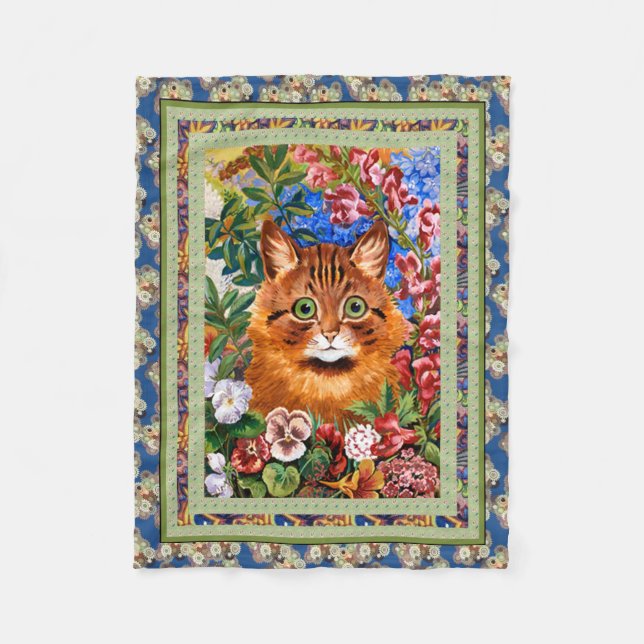 Manta del arte del gato de la flor de Louis Wain (Anverso)