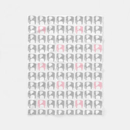 Manta del elefante - gris y rosa