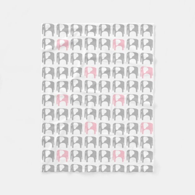 Manta del elefante - gris y rosa (Anverso)