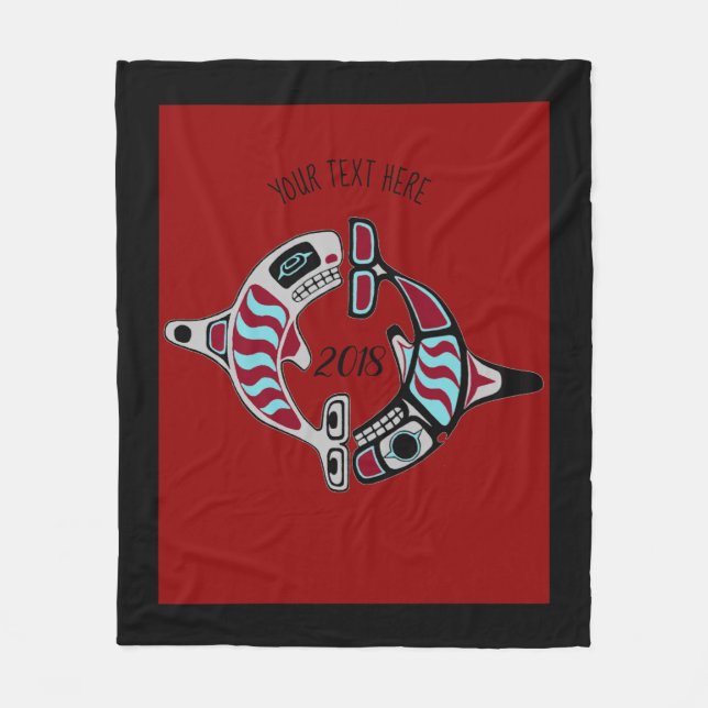 Manta del noroeste personalizada de la orca de la (Anverso)