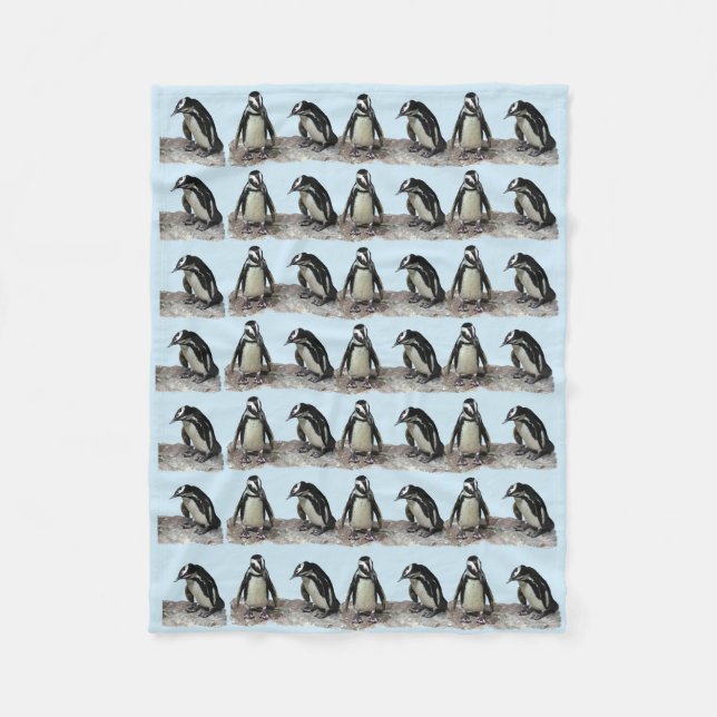 Manta del paño grueso y suave de los pingüinos (Anverso)