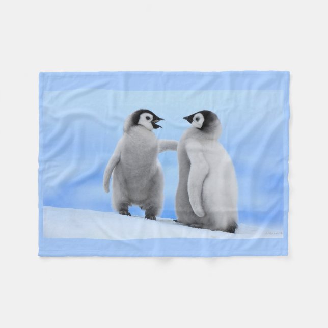 Manta del paño grueso y suave de los pingüinos (Frente (Horizontal))