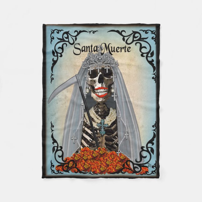 Manta del paño grueso y suave de Santa Muerte, (Anverso)