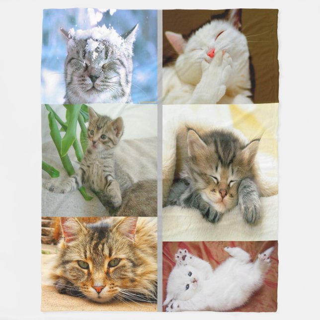 Manta del paño grueso y suave del collage del gato (Anverso)