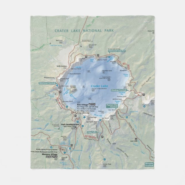 Manta del paño grueso y suave del mapa del lago (Anverso)