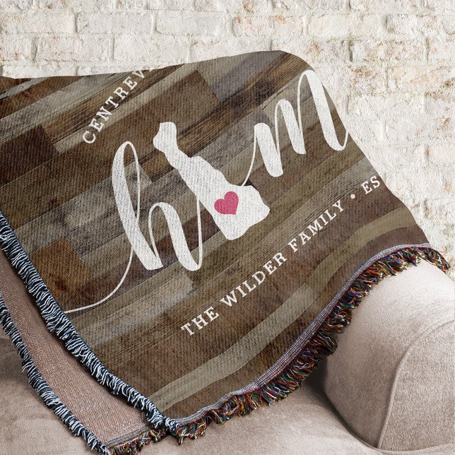 Manta Delaware Home State Personalizada Wood Look (Subido por el creador)