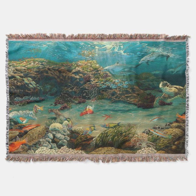 Manta Detrás del mar/delfines oceánicos/tortugas marinas (Anverso)