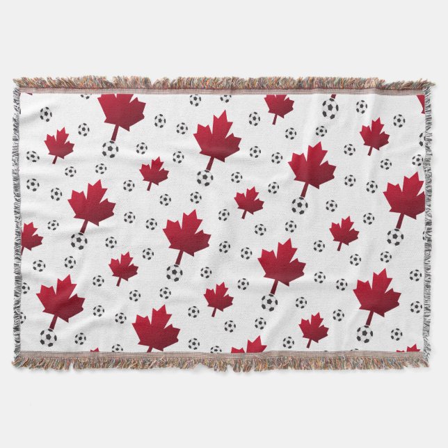 Manta Día de Partido de Fútbol Canadiense Maple Leaf (Anverso)