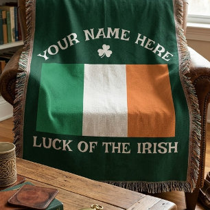 Manta Día de San Patricio Bandera de Irlanda Nombre Pers