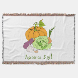 Manta Día Mundial Vegetariano Minimalista Lindo